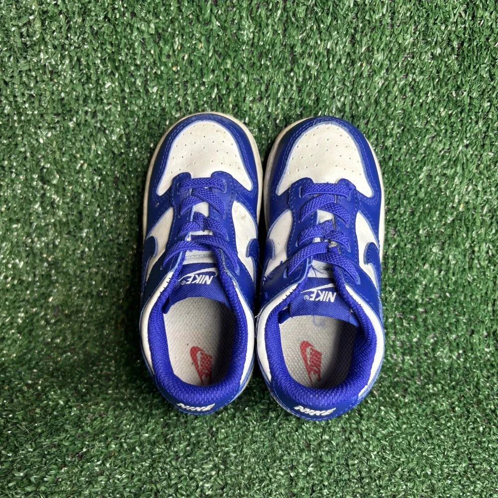 Nike Dunk Low Kentucky Varsity Leather Royal Blue White Sneaker Toddler Size 8C